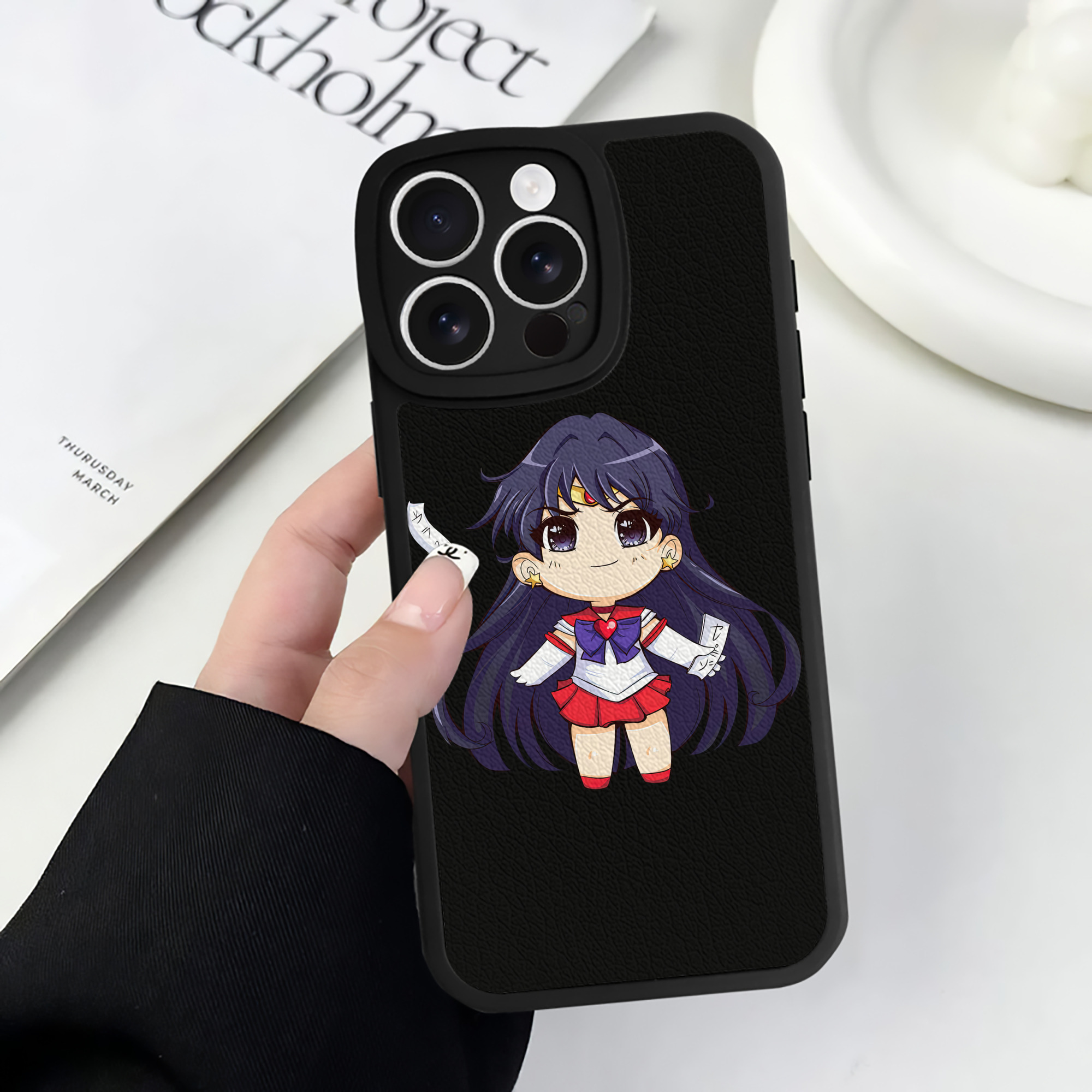 （画像用） 美少女戦士セーラームーン 火野レイ ひの レイ Sailor Moon Hino Rei （セーラーマーズ,Sailor Mars） 【iPhone 16シリーズ対応】シリコンスマホケース（レザー調） 材質：シリコン